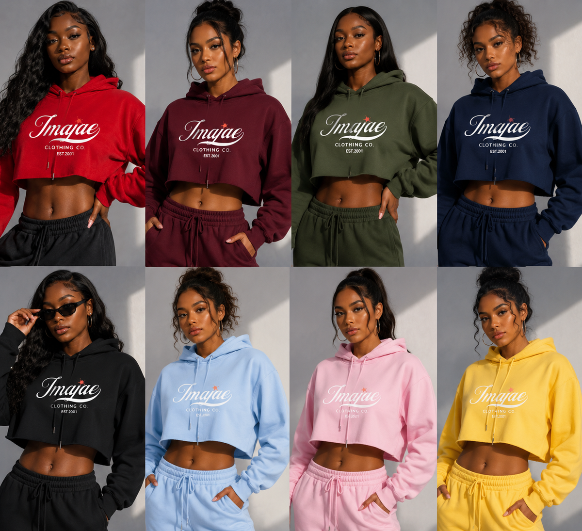 DESIRE COLLECTION BY IMAJAE FEMALE CROP-TOP SWEATSUITS WITH / HATS