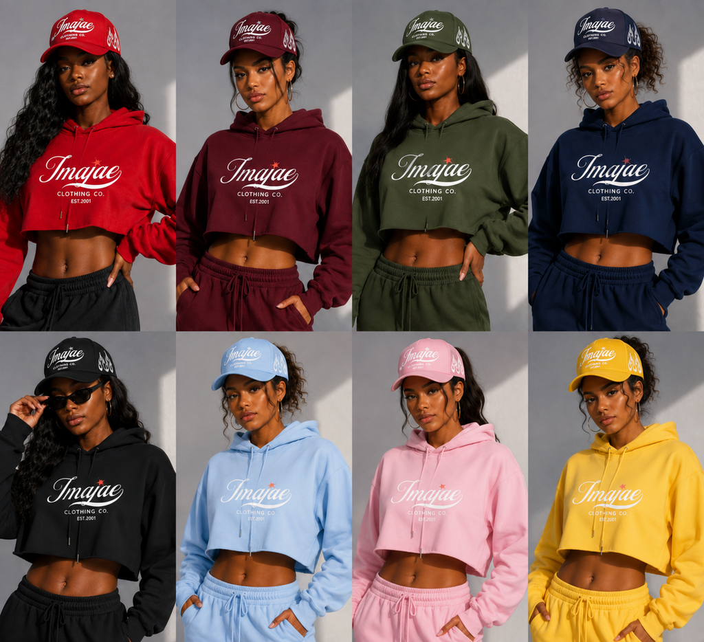 DESIRE COLLECTION BY IMAJAE FEMALE CROP-TOP SWEATSUITS WITH / HATS